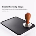 Non-Slip Silicone Espresso Coffee Tamper Mat 5.9x7.87inch Coffee Powder Pad Coffee Press Counter Mat Espresso Machine Tamp Mat Tamping Mat for Barista Tools and Accessories (Black）