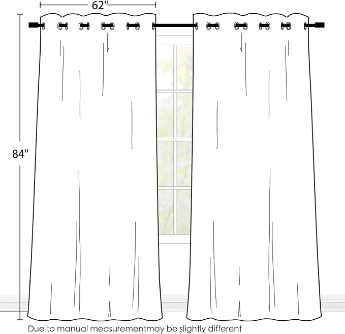 SimpleHome Natural 100% Blackout Curtains Room Darkening Living Room 84L | - Image 2