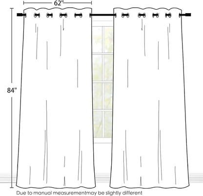 SimpleHome Cream 100% Blackout Curtains Room Darkening Living Room 84 Inch | - Image 2
