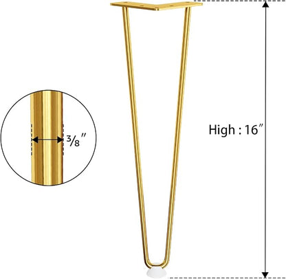 SMARTSTANDARD 16 Inch Hairpin Furniture Legs, 3/8'' Rods Metal Home DIY Projects - Image 7
