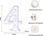 Foaky Marquee Light Up Number Sign, Plastic LED Lamp for Night Light, Wedding, Birthday Party, Christmas Home Bar Decoration(4)