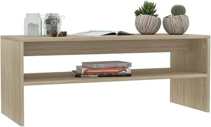 Sonoma Oak Coffee Table, Engineered Wood, 39.4x15.7x15.7 inch, Rectangular - Image 4