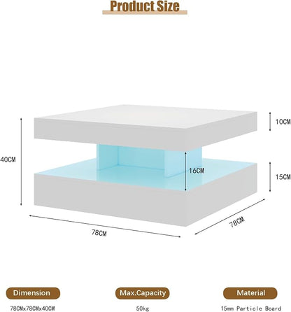 HedoAjim White LED Coffee Table - Image 2