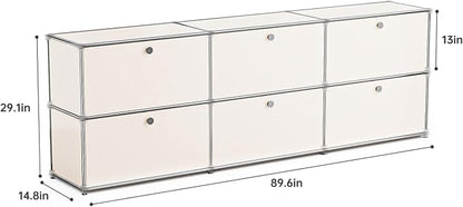 Modern Storage Cabinet White H, Home Office Cabinet, Versatile Free-Standing - Image 3