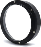 1pc Espresso Dosing Funnel 51/53/58mm Coffee Dosing Ring Aluminum Espresso Distribution Coffee Tool For Home Coffee Bar Shop College Dorm Room Apartment Essential Coffee Accessories (51mm, Black)
