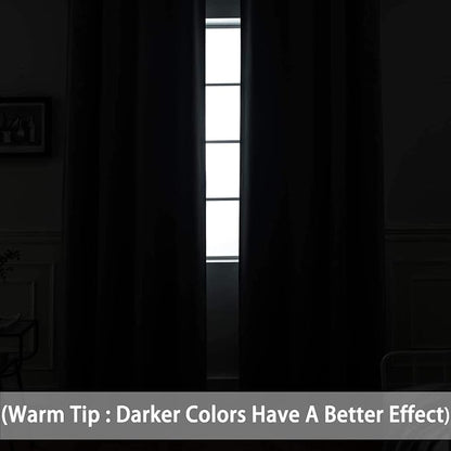 Yakamok Dark Grey Room Darkening Curtains 84 inch Sliding Door Drapes | 1 - Image 3