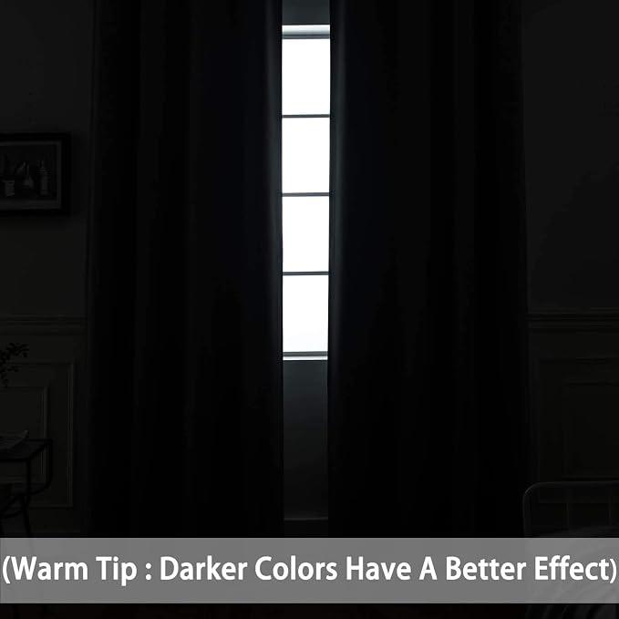 Yakamok Grey Room Darkening Curtains 84 inch Gray Sliding Door Drapes | 1 - Image 3