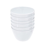 Amazon Basics Round Melamine Bowl, 8 oz, White, 6 Piece Set (Previously AmazonCommercial brand)