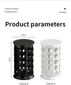 K Cups Holder,K Cup Carousel, Coffee Pods Storage Organizer Stand,New Modern Design, Home or Office Kitchen Counter Organizer（Capacity of 40 Pods, Black）