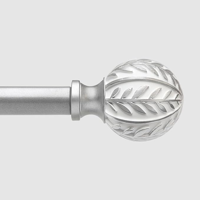 QDWIS Silver Curtain Rods for Windows 28 to 48 inch, Rustic Decorative Drapery by Unknown