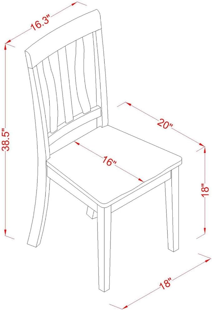 East West Furniture ANC-WHI-W Antique Dining Room Chairs - Image 3