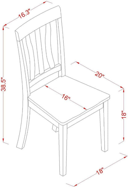 East West Furniture ANC-WHI-W Antique Dining Room Chairs - Image 3