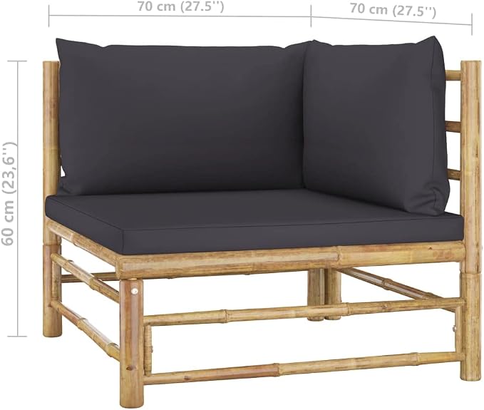 vidaXL Patio Lounge Set 4 Piece, Sectional Sofa - Image 2