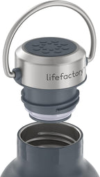 Lifefactory 32-Ounce Stainless Steel Vacuum-Insulated Sport Bottle, Carbon