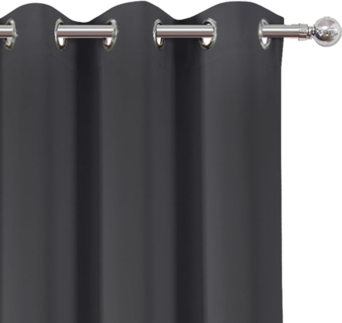 Dark Grey Blackout Curtains 34 x 63 Inch Length/Set of 2 Curtain Panels/Thermal - Image 6
