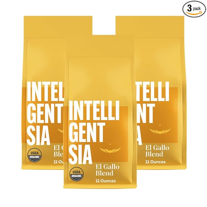 Intelligentsia Coffee, USDA Organic Light Roast Whole Bean Coffee - El Gallo Blend 33 Ounces (3 Bags of 11 Ounces)