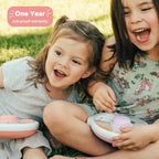 GoBe Kids Small Snack Spinner Slide Bundle with Hand Strap and Sticker Sheet - Reusable Snack Container with 5 Compartment Dispenser and Lid | BPA/PVC Free | Dishwasher Safe | No Spill