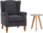 Upholster Accent Armchair & Side Table 2-Piece Set, Chenille Vintage Style by YABTOP