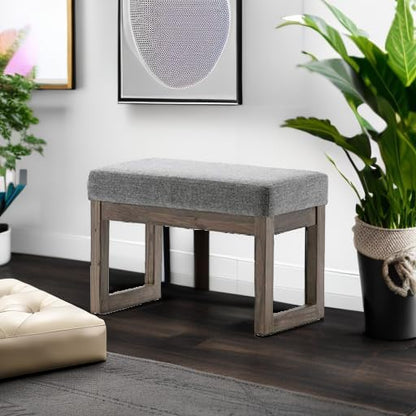 SIMPLIHOME Milltown Small Ottoman Bench - Image 6