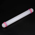 HARFINGTON Fondant Rolling Pin 9 Inch x 0.98 Inch Adjustable Guide Rings Non-Stick PP Plastic Fondant Roller Dough Roller Kitchen Decorating Tools for Cookie Pastry Pizza Clay