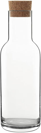 Luigi Bormioli Sublime 34 oz Carafe with Cork Stopper – Elegant Ultra Clear Glass Carafe For Wine, Water, Juice, Milk, Coffee, Iced Tea – Wide Mouth Carafe For Restaurants & Home Use – Made In Italy