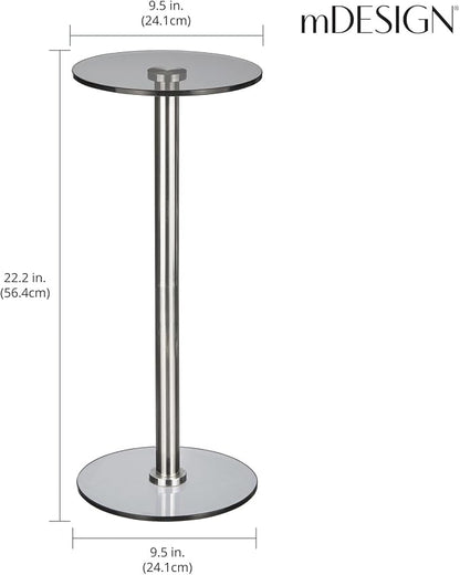 mDesign Glass Top Side/End Drink Table - Image 3