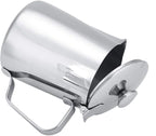 Stainless Steel Coffee Cup Mug Milk Frothing Pitcher Jug with Lid for Latte Coffee Art for Office Kitchen with handle(350mL)