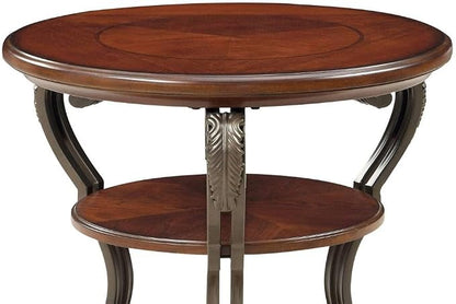 Traditional Style Brown Cherry 1pc Sofa Table Open Bottom Shelf Ornate Design - Image 5