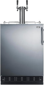 Summit Appliance 24" Wide Wine Kegerator/Refrigerator Combo, Black Interior, Caster Wheels, Residential/Commercial Use (LHD, Wine)