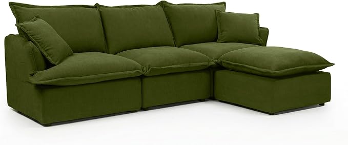 2 Seat with Ottoman L Shape Modular Sectional Couch Sofa - Image 9
