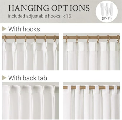Topfinel 90 Inches Long Pinch Pleated Semi Sheer Curtains - Image 2