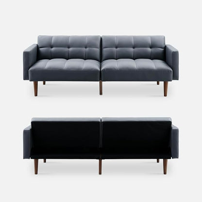 mopio Aaron 76.8" Couch, Small Futon Sofa Bed, Mid Century Modern Futon Couch - Image 9