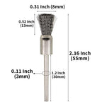 20PCS Wire Brushes - Metal Rust Removal, Polishing, Cleaning - 8mm Diameter, 3mm Shaft - Removes Burrs, Dust, and Oxide Layer - Handles Rough Surfaces - Designed for Industrial and DIY Enthusiasts