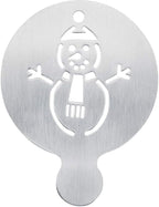 Restaurantware-Restpresso 4.35 Inch Latte Stencil, 1 Snowman Coffee Stencil - Winter Coffee Art Template, Decorate Cupcakes, Cakes, or Cookies, Stainless Steel Cappuccino Template, Heat-Resistant