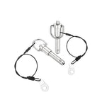uxcell 1 Pcs Quick Release Pin, 3/8" x 1"(Dia. x L) Push-Button Ball Locking Pin 304 Stainless Steel Ring Handle Locking Pin with Wire for Audio Bimini Top Marine, Silver