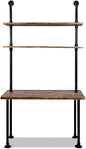 Computer Desk with Storage Shelves, Home Office Writing Desk, Bookshelf Laptop by Diwhy