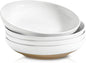 Hasense Pasta Bowls Set of 4, 8.7 Inch Ceramic Serving Bowls for Entertaining, 32 Oz Stackable Bowl Set for Soup, Pasta, Salad - Dishwasher & Microwave Safe, White
