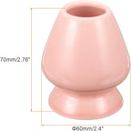 HARFINGTON Ceramic Chasen Stand 70mm Matcha Whisk Holder Teas Set Whisks Stand Traditional Matcha Tea Chasen Holder Tea Set Accessories for Tea Tasting, Light Pink