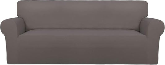 PureFit Stretch Oversized Couch Covers Fleece Sofa Slipcovers Taupe | 1-Piece by PureFit