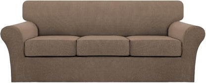 Turquoize 4 Piece Sofa Covers for 3 Cushion Couch Sofa Slipcover Soft Couch by Turquoize