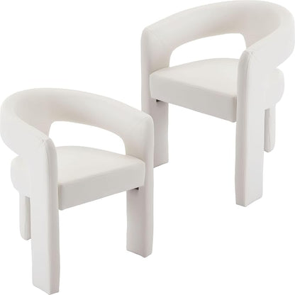BESTANO Set of 2 Modern PU Leather Upholstered Dining Chairs by BESTANO