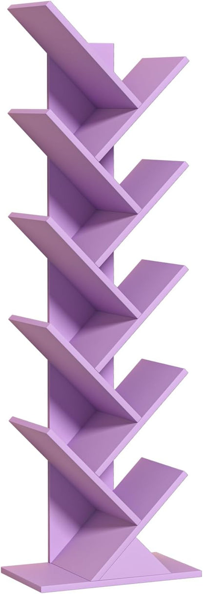 10 Tier Tree Book Shelf, Floor Standing Wood Bookshelf - Image 8