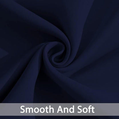 Yakamok Room Darkening Curtains 42x84 inch Length Navy Blue-Living Room | 2 - Image 5
