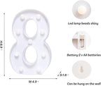 Foaky Decorative Led Marquee Light Up Number, Marquee Light Up Number Sign for Night Light Wedding Birthday Party Christmas Home Bar Decoration Number(8)