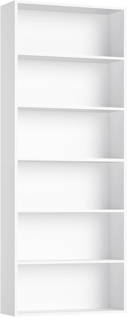 FOTOSOK 6-Tier Open Bookcase and Bookshelf, Freestanding Display Storage - Image 9