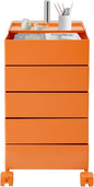 5 Tier Storage Cabinet, 360° Rotating Sofa Side Cabinet, Mobile Bedside Table by Unknown