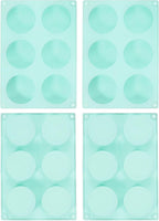 uxcell 4pcs Silicone Muffins Pan, 6 Cup Silicone Cupcake Pan Nonstick Baking Tray for Muffins, Cupcakes, Dishwasher Safe, Green