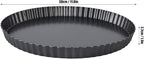 Fluted Tart Pan with Removable Bottom, Carbon Steel Round Tart Pan, Deep Baking Dish Pie Plate for Cakes Pies ([Thickened] 12-inch live bottom pie plate)
