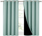 NICETOWN Aqua Blue 100% Blackout Curtains 45 inches Long, 2 Thick Layers by NICETOWN