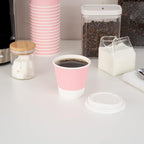 Restaurantware 8 Ounce Double Wall Disposable Coffee Cups, 500 Insulated Light Pink Paper Tumblers, with Ripple Wall Design, Lids Sold Separately for Hot Drinks like Tea, Coffee and More